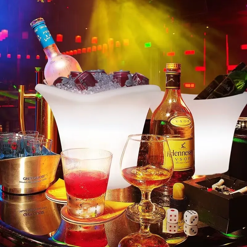 

Светящаяся Водонепроницаемая светодиодная подсветка ABS, ведро для льда, 16 цветов, светодиодные KTV-бары для ночных клубов, светодиодная подсветка, ведро для пива, бары для новечерние