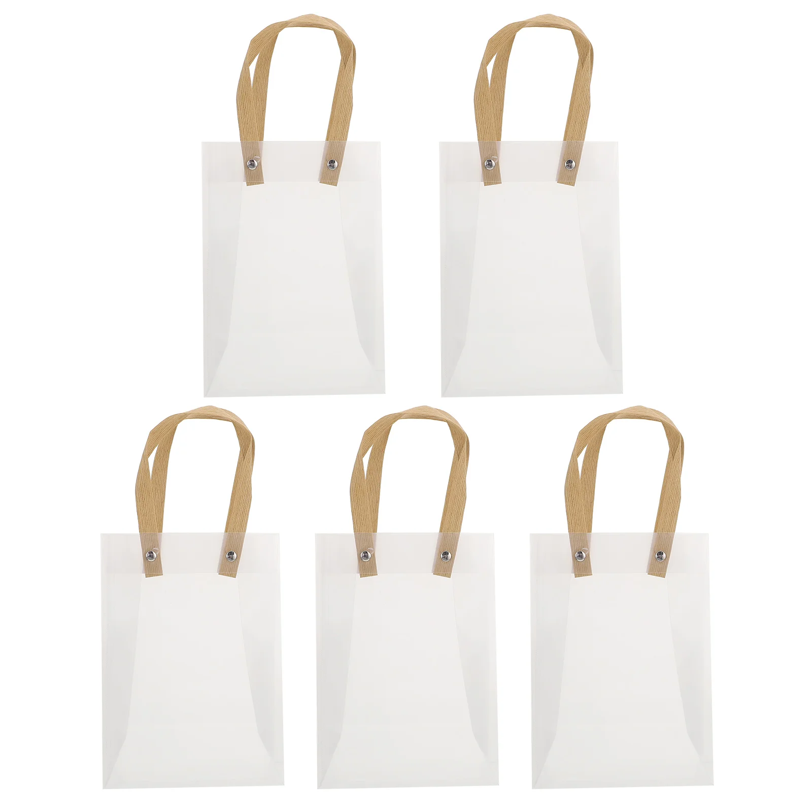 

5 Pcs Gift Bag Tote Bags Handheld Packing Carry Transparent Clear Handy Package Pvc Wedding Candy