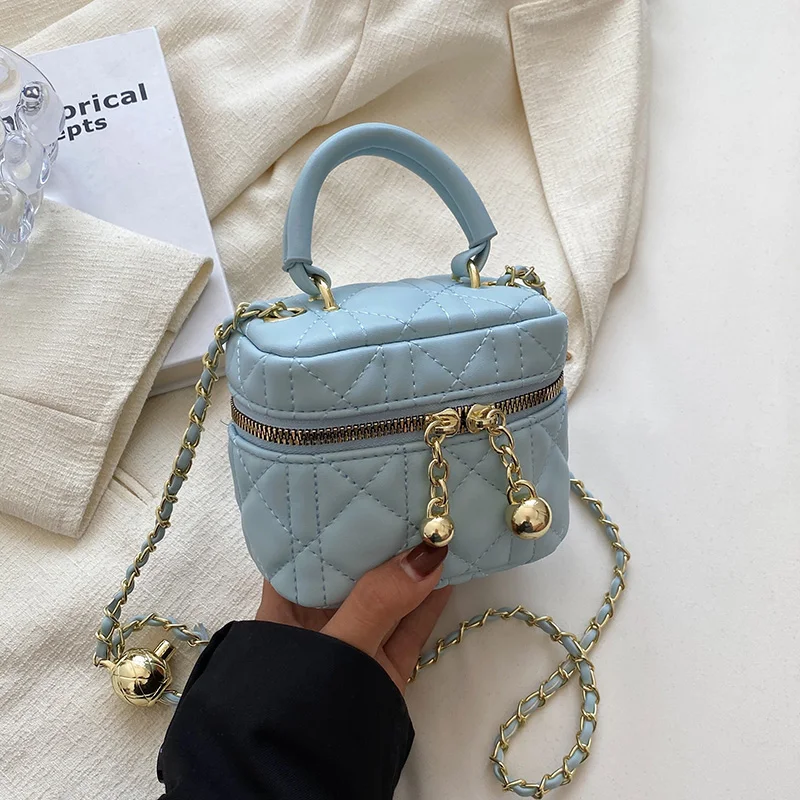 

Box Crossbody Shoulder Bag High-quality Cute Totes PU Leather 2022 Summer Korea Women Designer Handbags Female Lady Chain Purses