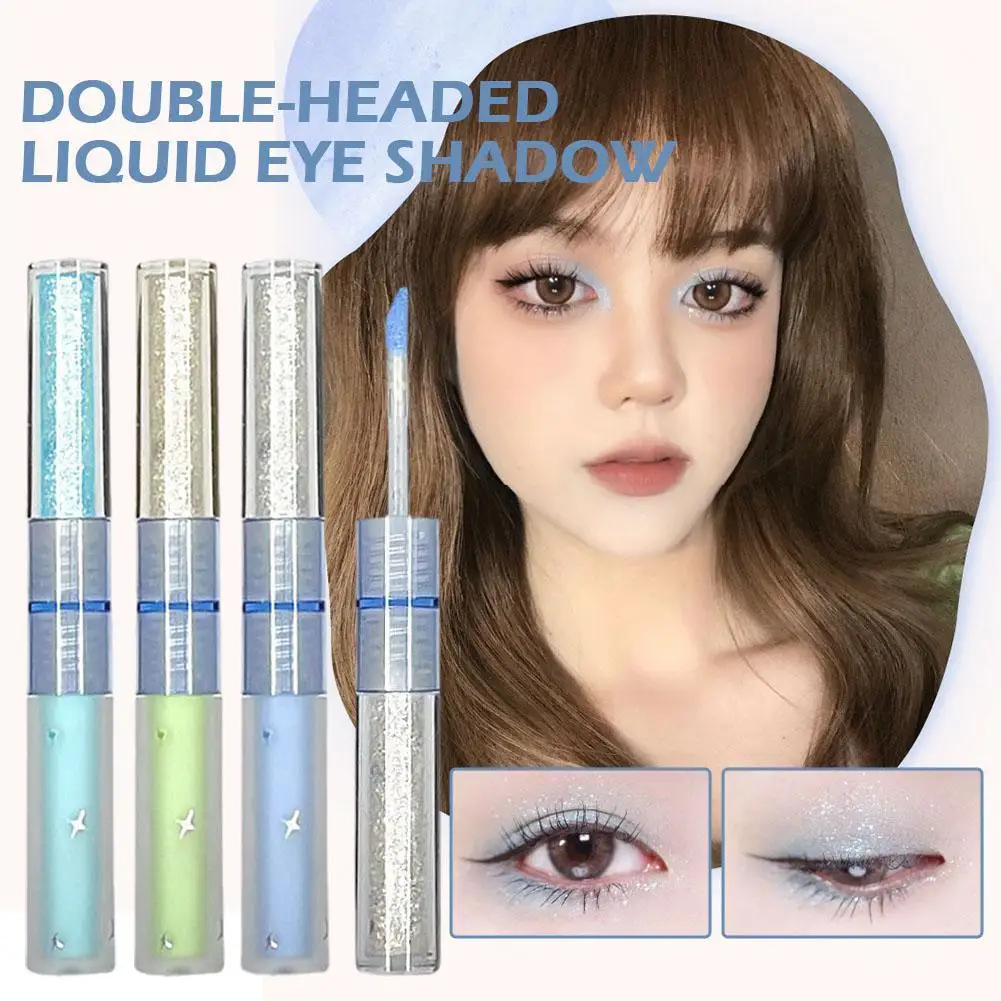 

Double-headed Liquid Eye Shadow Matte Sequins Pearlescent Silkworm Diamond Eyeshadow Eye Fine Brightening Makeup Lying Cosm Q9X4