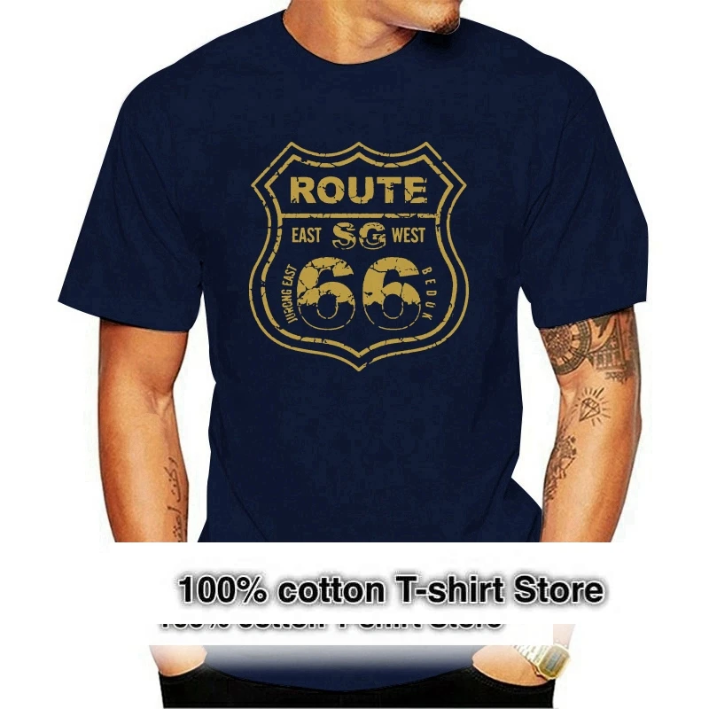 Route 66 Mother Road T-shirt For Men Plus Size Cotton Team Tee Shirt 4XL 5XL 6XL Camiseta