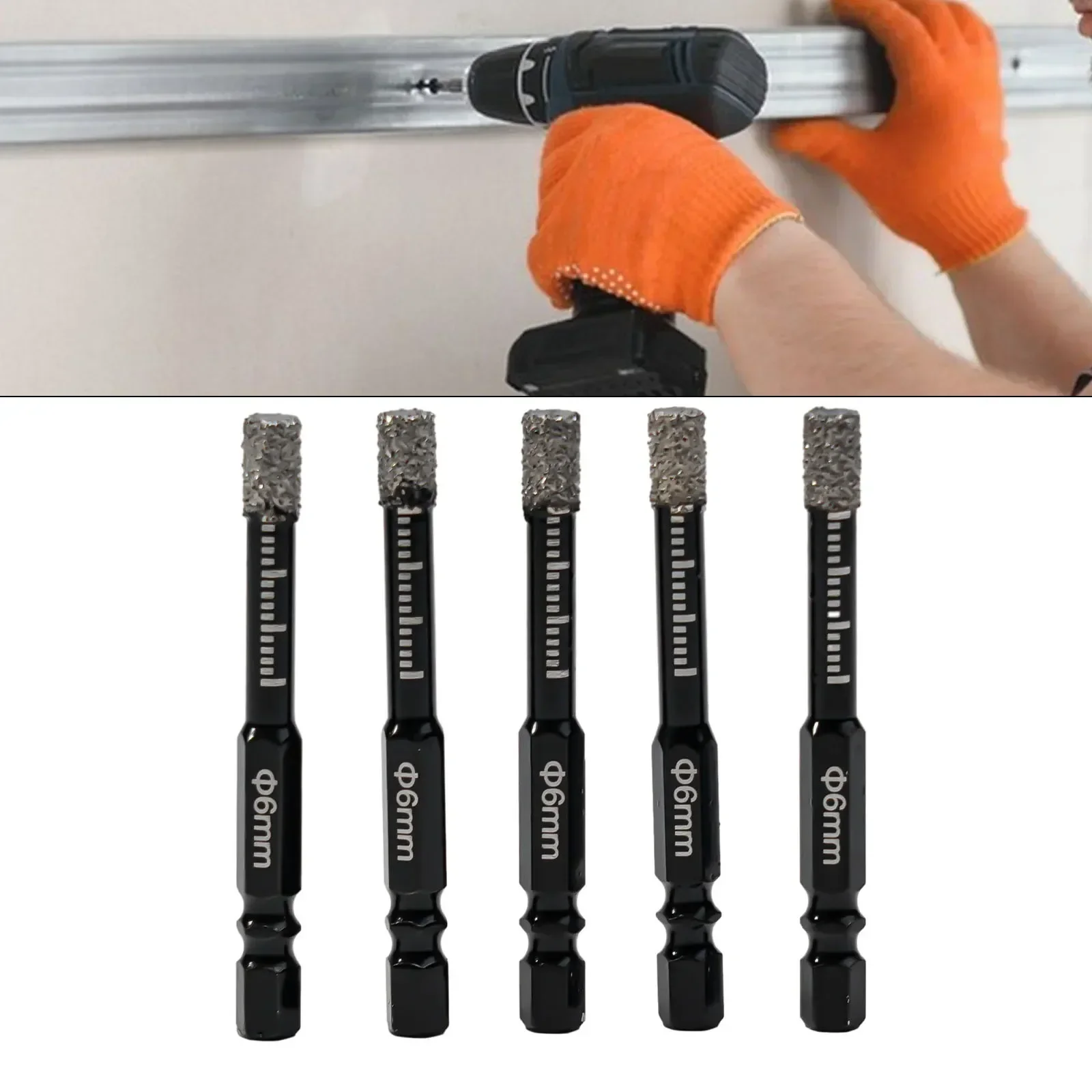 5 шт. шестигранная ручка вакуумная пайка алмазные сухие сверла сверло для