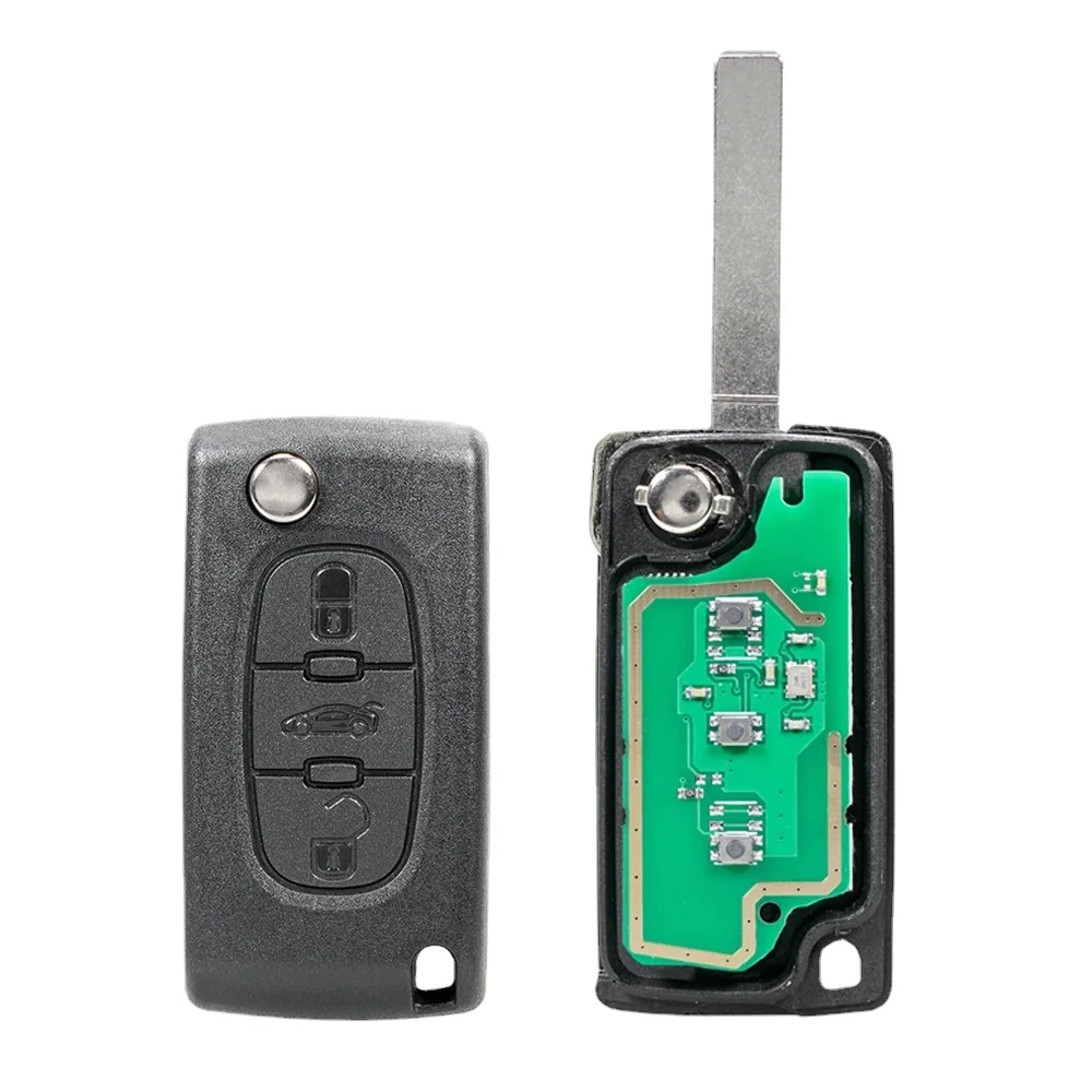 

3 Buttons Complete Remote Key for For Peugeot 107 207 307 308 407 607 Citroen C2 C3 C4 C5 C6 C8 Remote Car Key 433Mhz VA2 Blade