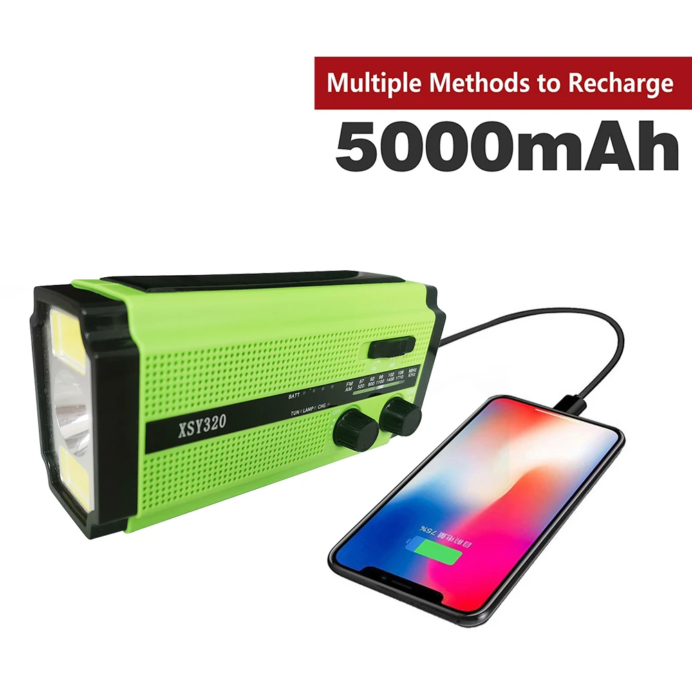 

Solar Hand Crank Emergency Radio Flashlight Reading Light AM/FM Phone Charger SOS Alarming Outdoor Survival Power Bank Device EU