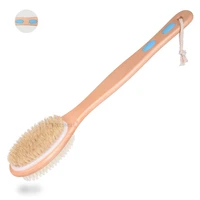 antiskid silicone design bath brush double sided soft hard bristle massage brush shower health extended handle exfoliate brush