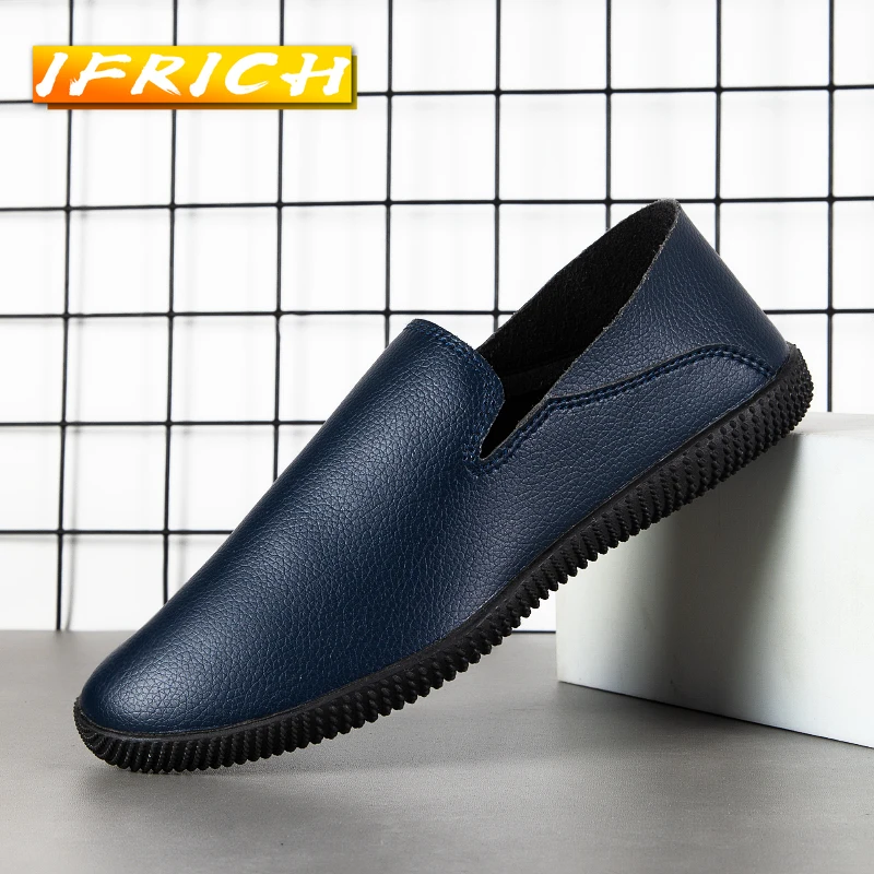 

2022 Hot Sale Men Casual Flats Shoes Blue Black Men Loafers Footwear Driving Moccasins Mens Brand Young Casual Loafers Shoe