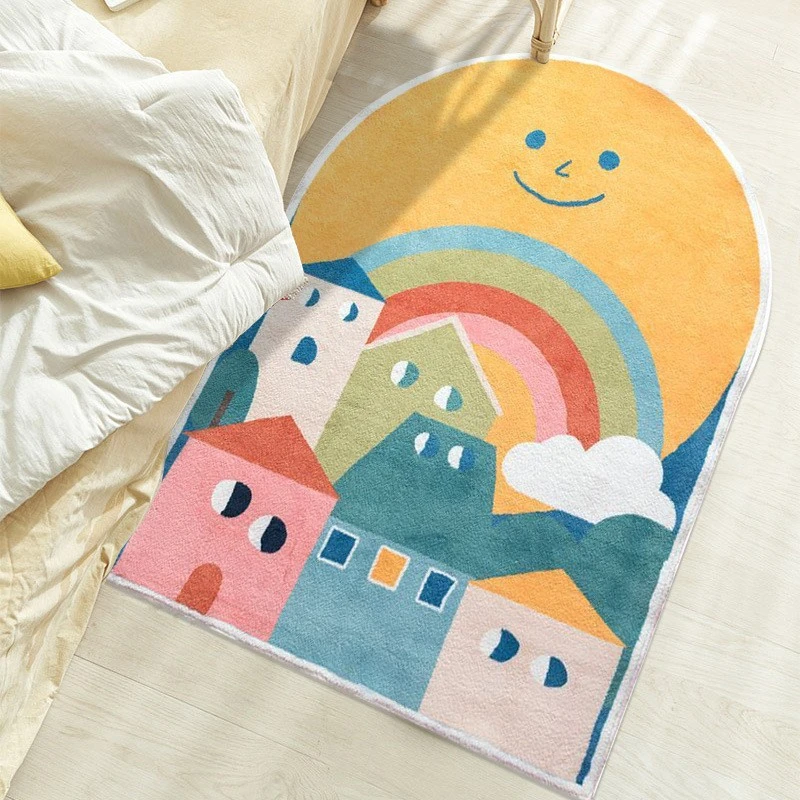 

Simple Irregular Bedroom Bedside Fluffy Soft Carpet Creative Living Room Sofa Tea Table Carpets Balcony Bathroom Porch Entry Rug
