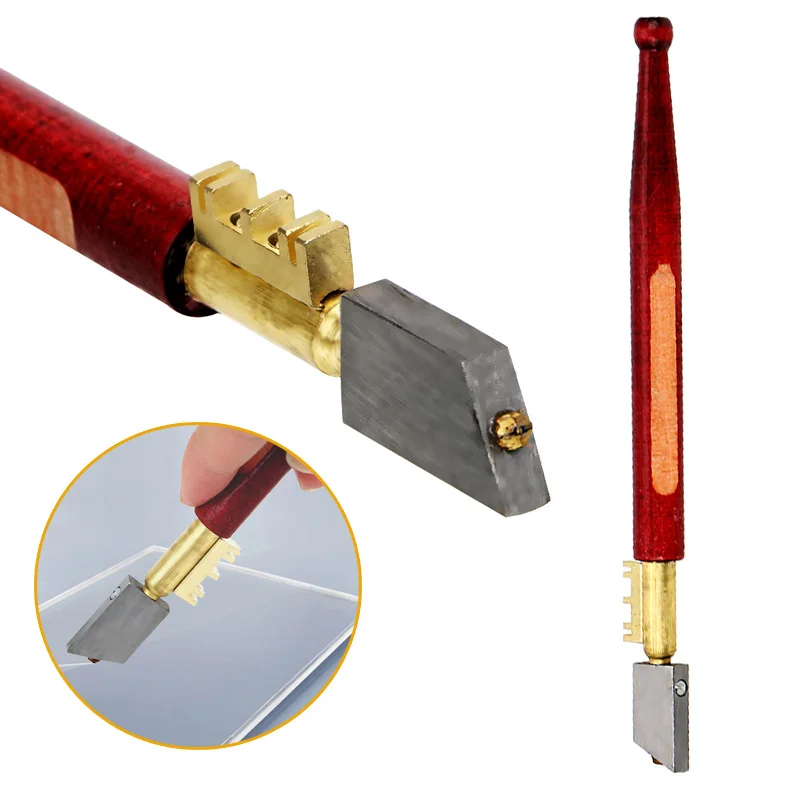 

Glass Diamond Cutter Antislip Sharp Blade Handle Knife Glass Cutting Tools Glass Portable Cutter Wood 2-12mm Professional 170mm
