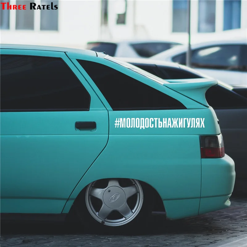 Three Ratels TZ-1887# 60x7.3cm #Molodost'nazhigulyay Car Sticker Funny Stickers Styling Removable Decal on.Три Ratels TZ-1887# 60x7.3см #МолодостьНашигуляй автомобильная наклейка Смешные наклейки Стильный съемный декор.