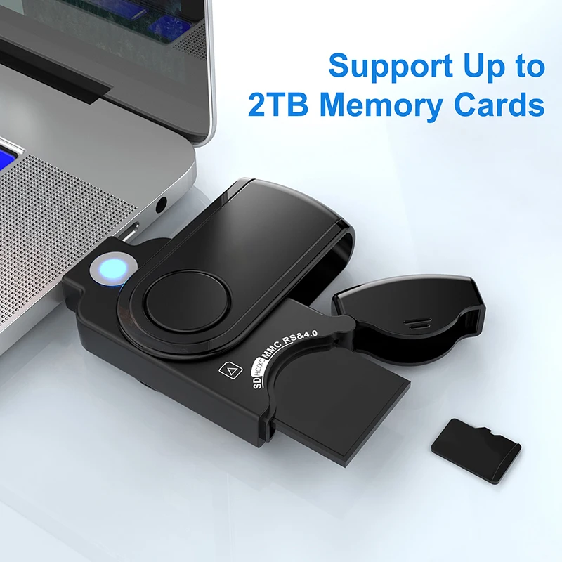 USB 3.2 адаптер для чтения карт памяти 5 Гбит/с со световым индикатором Micro SD TF
