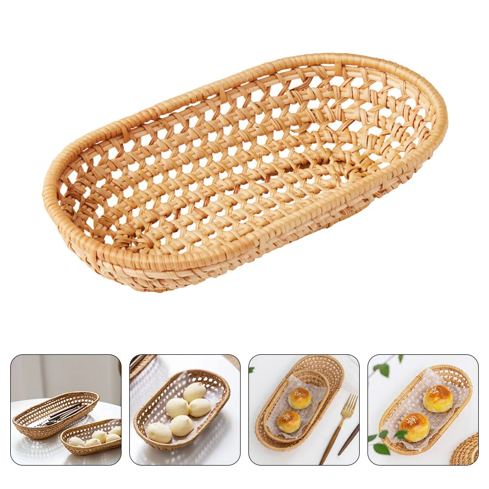 

Basket Organizer Wicker Baskets Serving Woven Chopstick Egg Flower Forks Easter Kids Dessert Toy Desk Dry Party Holder Candy