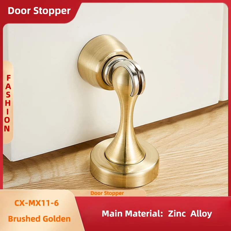 

1pc Zinc Alloy Golden Door stops Heavy Duty Door Stopper Wood Door Magnetic Stop Bathroom Door Holder Powerful Doorstop