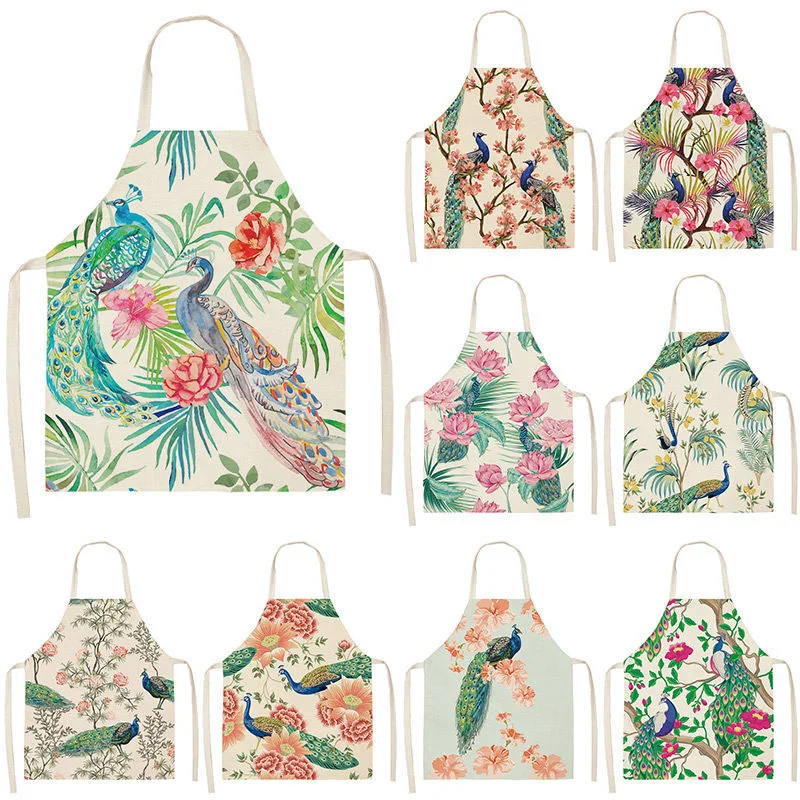 

Peacock flower aprons for women kitchen accessories aprons Apron for kitchen kitchen apron women master apron aprons for women