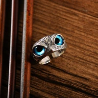 vintage nighthawk owl open rings for men creative animal design unisex punk finger ring trendy accessories shocking gifts