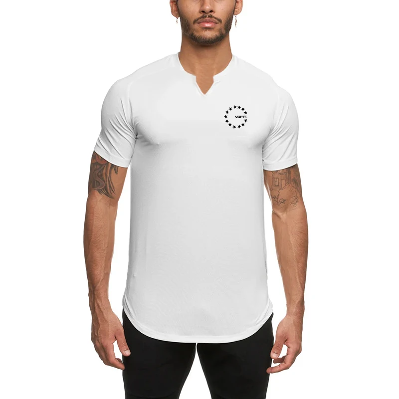 

Летние Удобные быстросохнущие топы для фитнеса и бега, бесследные и мягкие футболки с V-образным вырезом и графическим принтом