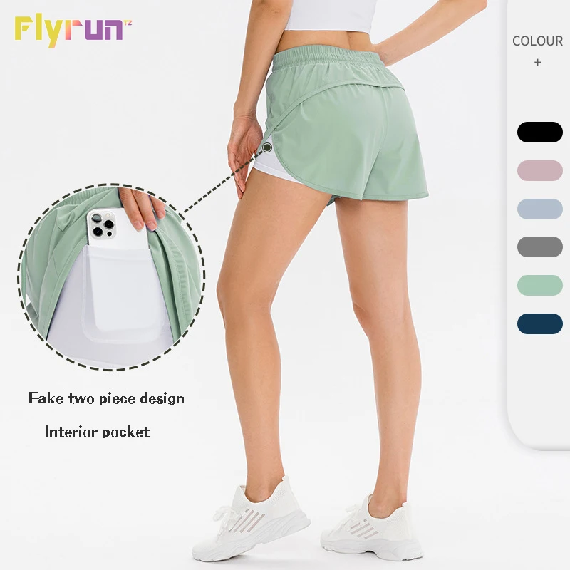 

2 In 1 Women's Tennis Shorts Yoga Quick Drying Breathable Pockets Loose Fitness Running Short Pants Training Gym Shorts 2022