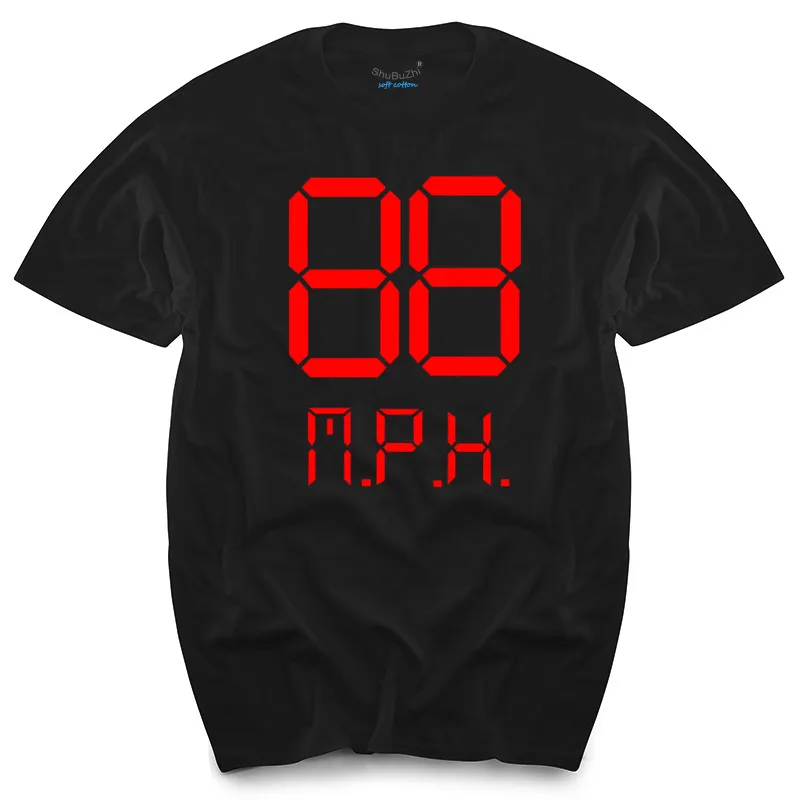

New Back to The Future 88 MPH T-Shirt Marty McFly Delorean Doc Brown Hill Valley men's top tees