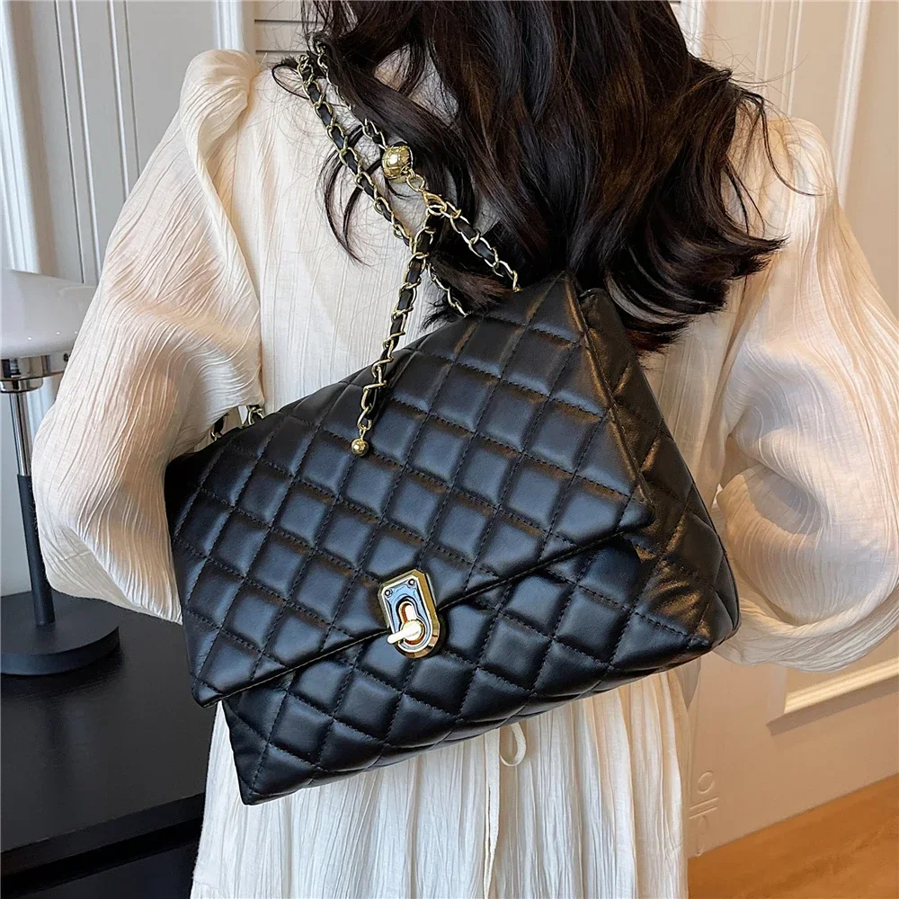 

Shoulder Large Black Luxury Burminsa For PU Designer White Crossbody Women Bags Chain Quilted Leather 2023 Bags Handbags Ladies