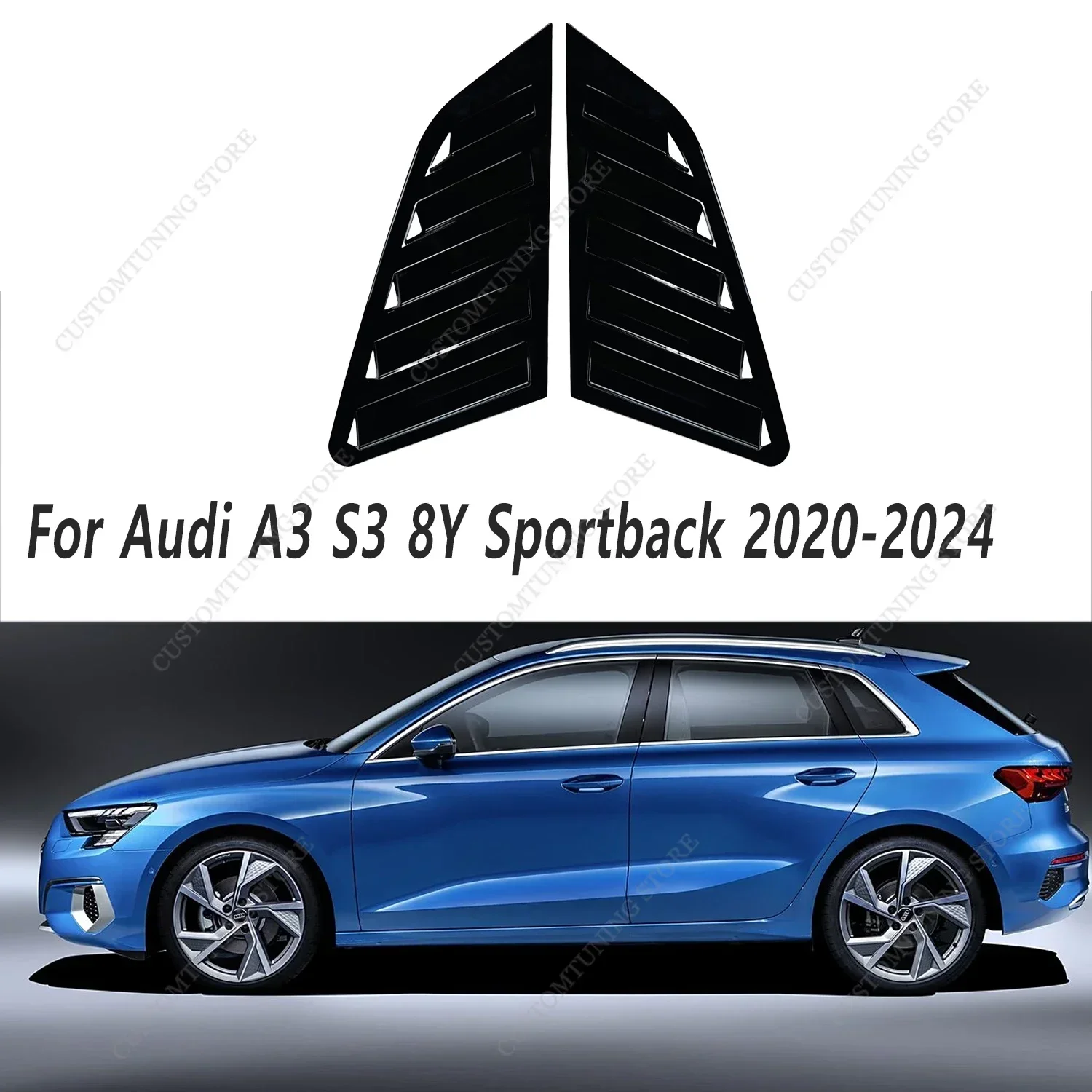 

Для AUDI A3 S3 8Y Sportback заднее стекло жалюзи A3 TFSI TDI S-line Hatchbak задний треугольный козырек спойлер Bodykit 2013-2024