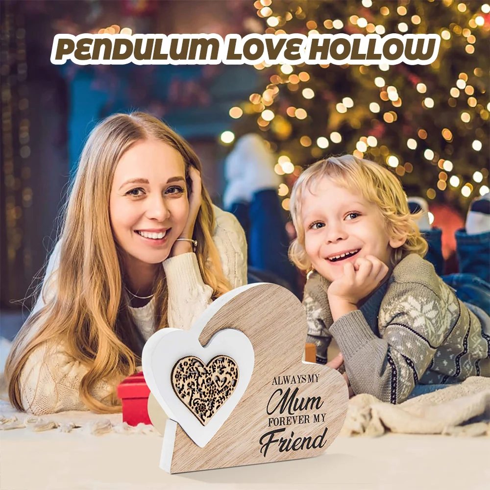 

12,5x15 см деревянные украшения на день матери в форме сердца с отверстиями уникальный дизайн Декор для рабочего стола отличный подарок