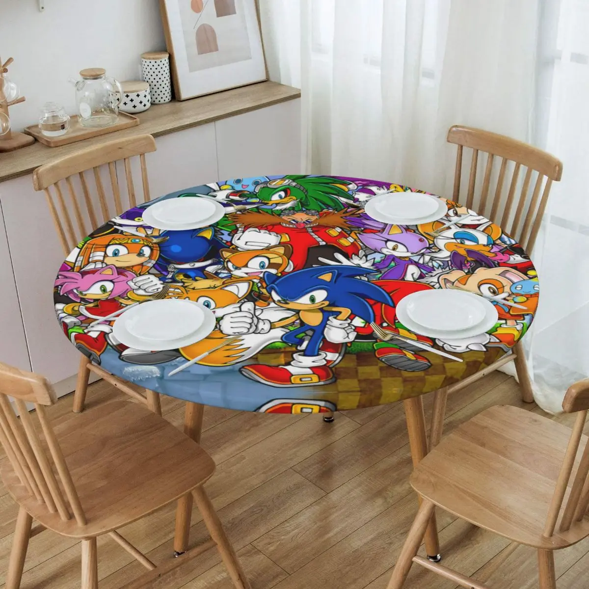 

Скатерть для круглого стола, эластичная круглая ткань для стола 45-50 дюймов