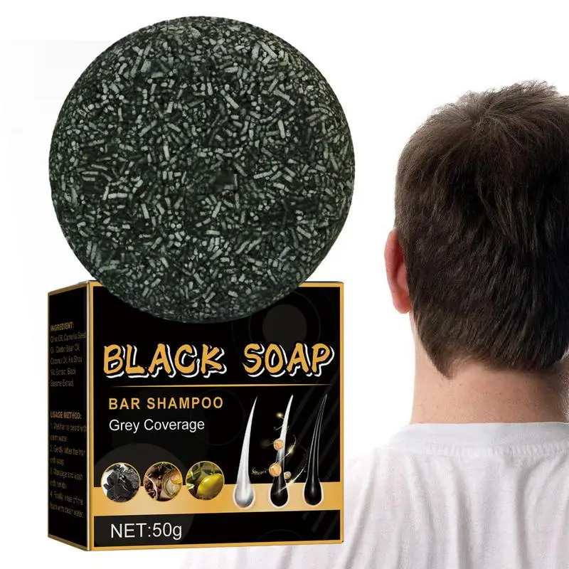 

Hair Darkening Shampoo Bar Solid Black Soap Shampoo Anti Gray Hair Soap Natural Reverse Hair Bar Soap Black Hair Nourishing Soap