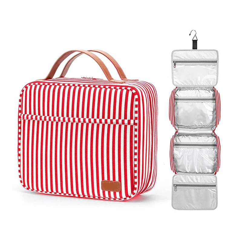 

New Stripe Travel Waterproof Makeup Bag Toothbrush Toiletry Kit Organizer Bags Unisex Hanging Men Washing Cosmetic Storage Pouch