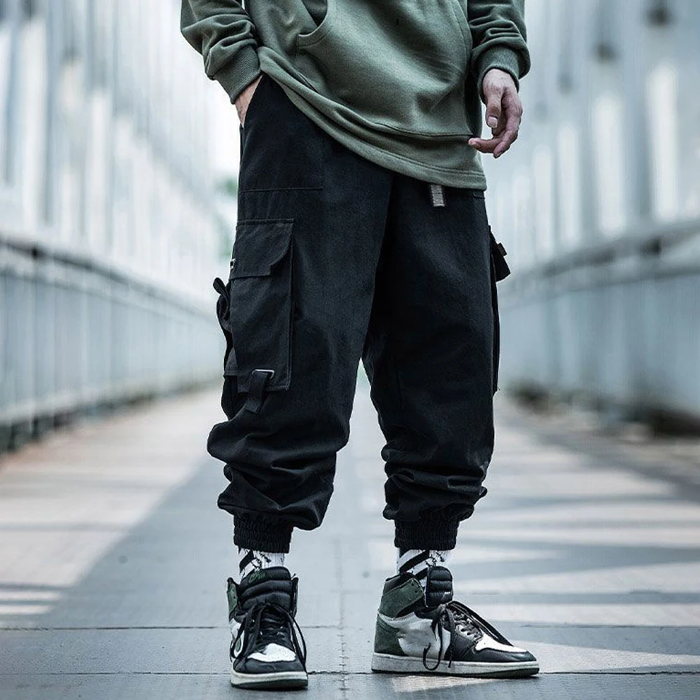 

Guochao Functional Style Design Overalls Men Autumn Trendy Brand Loose Street Hip-Hop Casual Trousers Paratrooper Leggings Pants