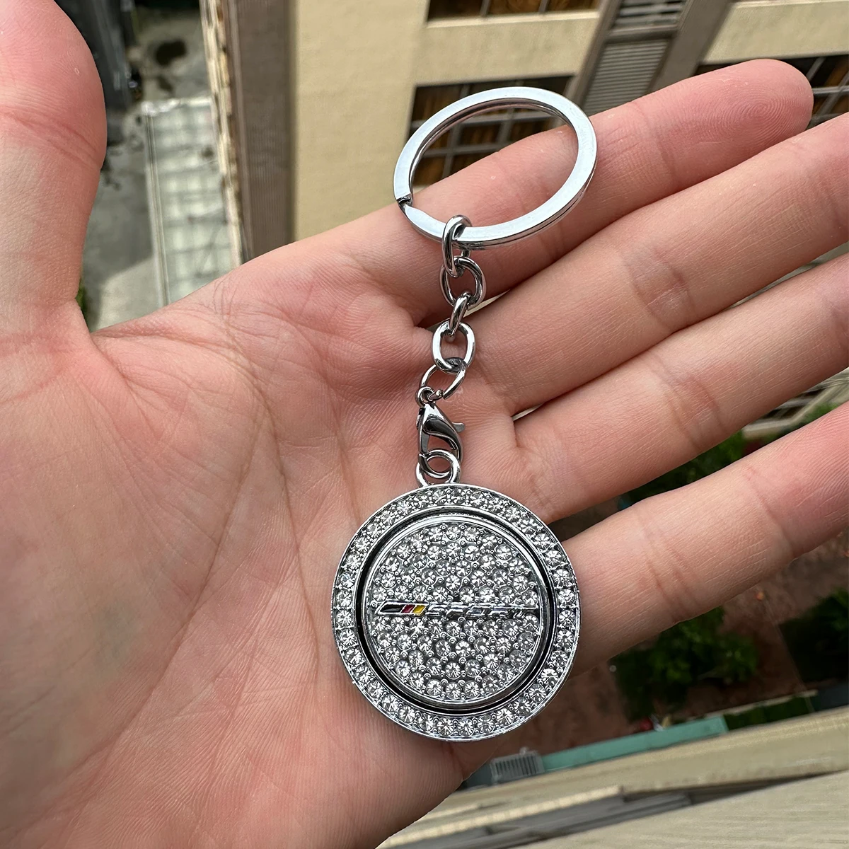 1 Шт. Круглый Шикарный Автомобильный Брелок Для Audi Bmw Mercedes Benz Vw Ford Серебряные