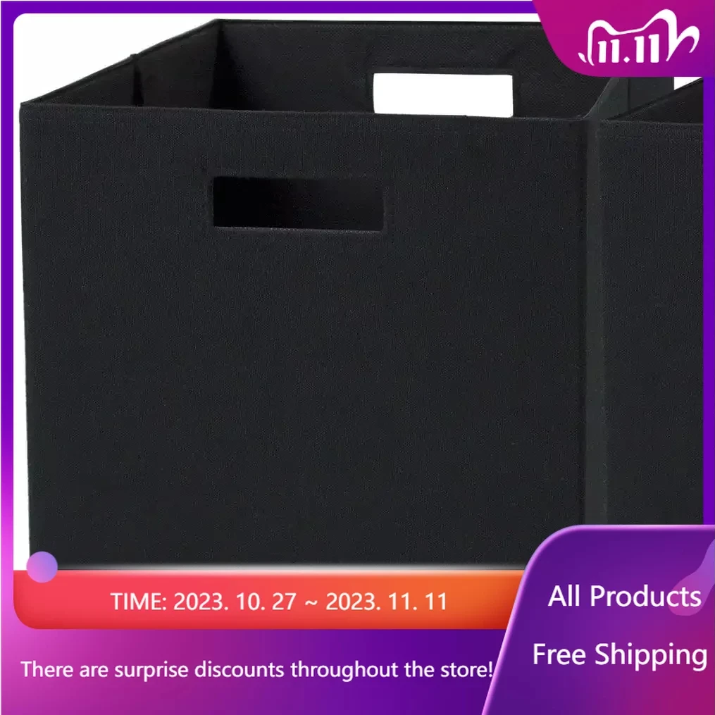 

Fabric Cube Storage Bins (12.75" X 12.75"), Black, 2 Pack Storage Box Organizer Box Fast Transportation