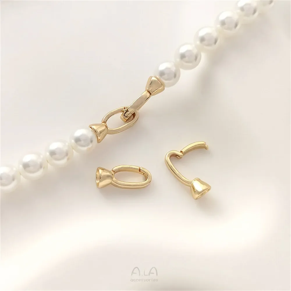 14 К сумка золотого цвета универсальная жемчужная пряжка ожерелье браслет с