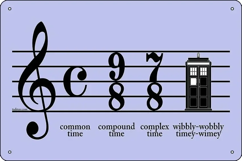 Плакат Wibbly-Wobbly Timey-Wimey металлическая жестяная вывеска 12 х 8 дюймов забавная