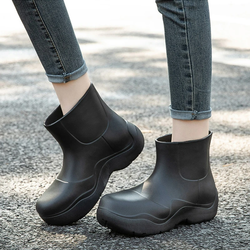 EVA Rain Boots Women Waterproof Platform Rubber Shoes Comfort Garden Working Galoshes Ladies Casual Rain Shoes Gum Boot Footwear