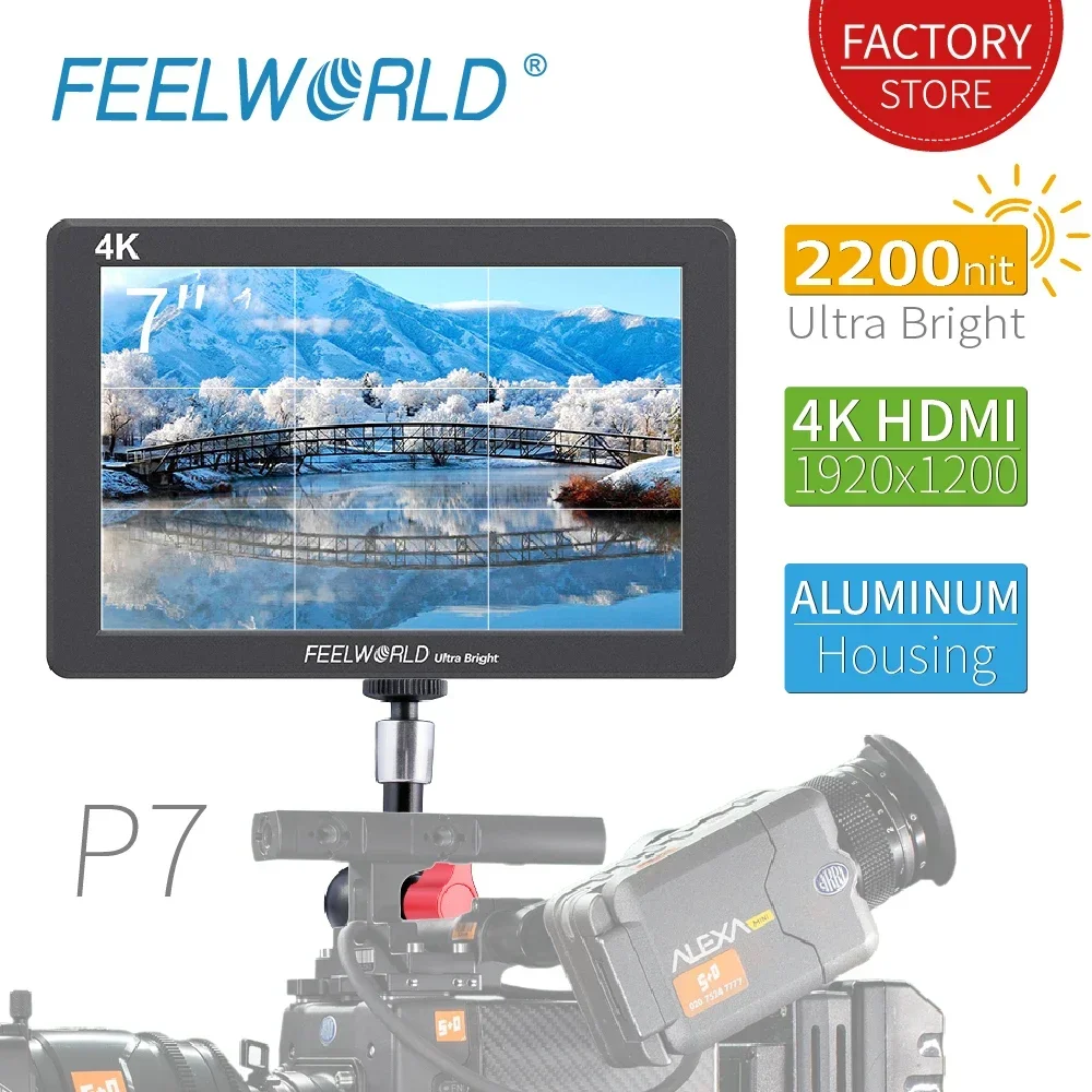 FEELWORLD P7 7-дюймовый 2200nit ультра яркий полевой монитор для камеры алюминиевый корпус