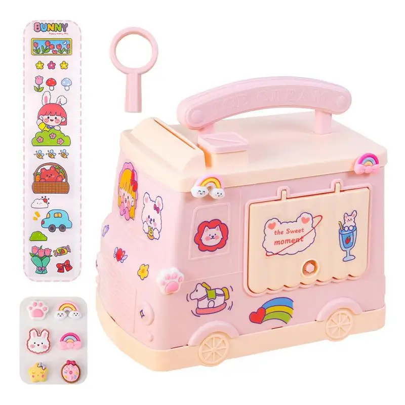 

Car Bank For Kids Kids Car-shaped Money Bank Car Piggy Banks With Handle And Sticker Cool Armored Car Bank Coin Bank Perfect Toy