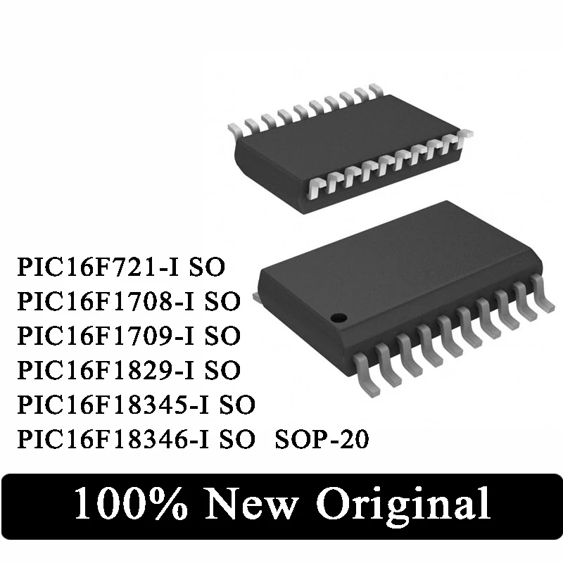 10 шт Φ 16F721 PIC16F721-I 16F1708 PIC16F1708-I 16F1709 PIC16F1709-I PIC16F1829-I PIC16F18345-I SO SOP-20 IC Chip