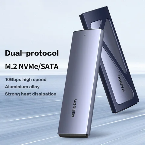 Корпус UGREEN 10 Гбит/с M.2 NVMe Корпус жесткого диска с двумя протоколами Алюминиевый корпус M.2 Поддержка M.2 NVMe/SATA SSD