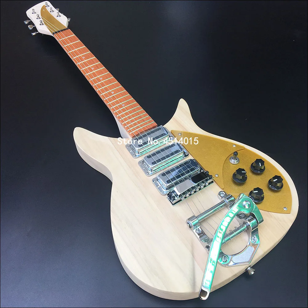 

High-quality 6-string Rickon 325 electric guitar. No paint, basswood body, maple neck, postage.