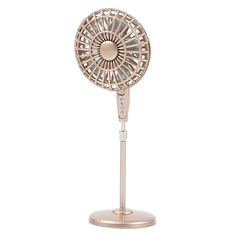 

1:12 Dollhouse Mini Metal Fan Rotating Mini Electric Fan Models for Dollhouse Living Room Furniture Accessories