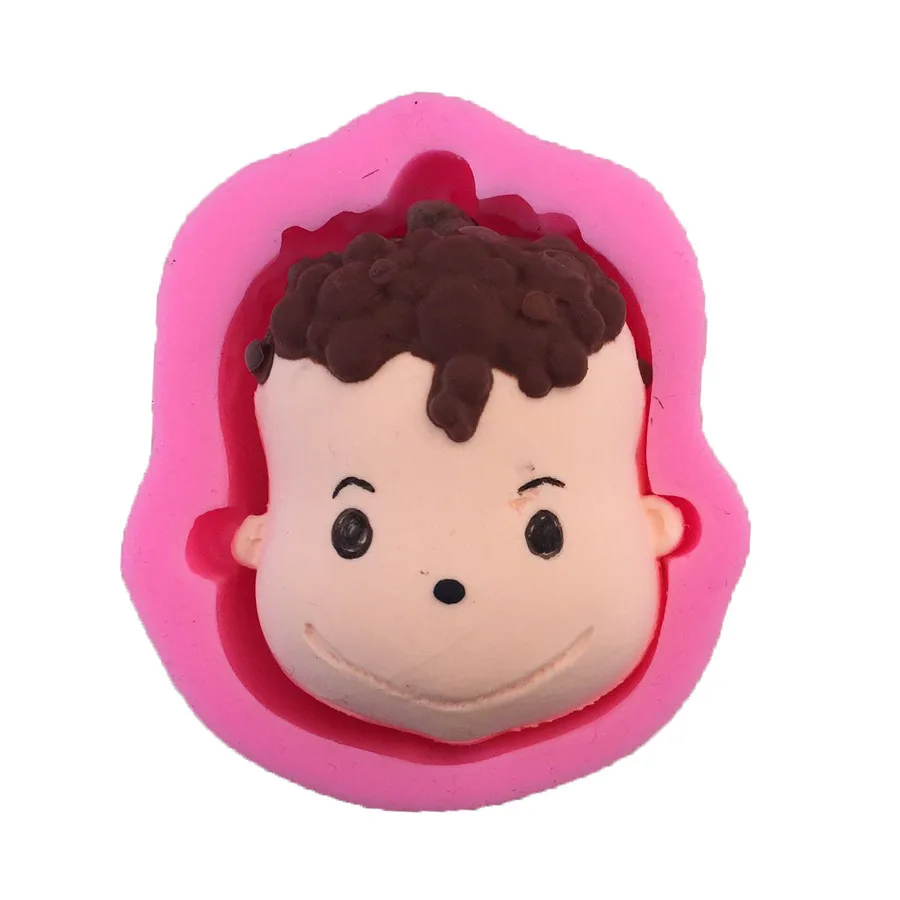 

Boy head shape silicone mold fondant cake decoration baking mold X020