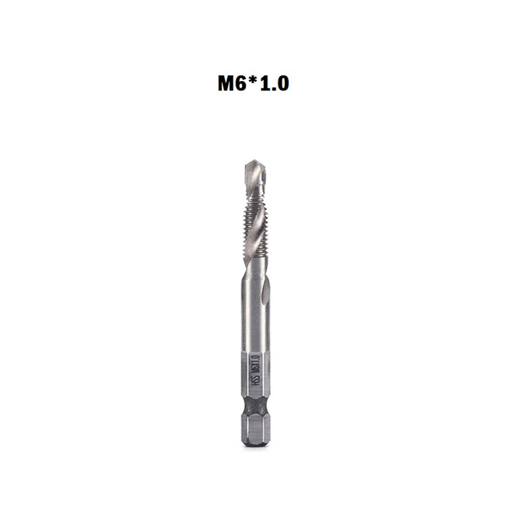 

6pcs M3-M10 HSS 4341 Composite Tap Drill Bits Set Hex Shank Tap Drill Bits Metric Tap Drill Bits Compound Thread Hand Tools