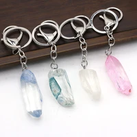 natural stone crystal irregular keychain 25x35mm crafts diy jewelry making bag chain accessories home decor charm gift party60mm