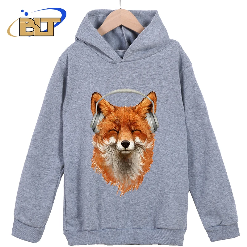 Детская Классическая спортивная одежда с принтом улыбающейся музыкальной лисы