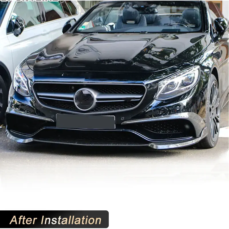 Автомобільний передній бампер спойлер з вуглецевого волокна для Mercedes-Benz S Class S500