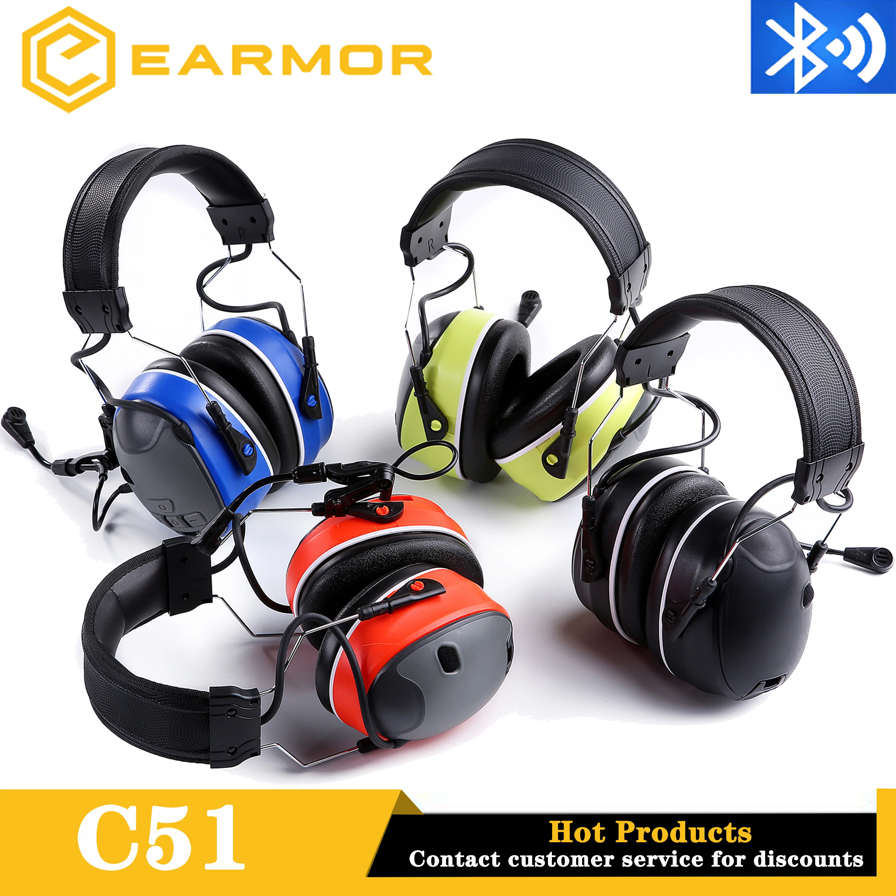 

Bluetooth EARMOR C51 Military Tactical Communication Headset Electronic Noise Cancelling Headset Airsoft Shooting Earmuffs