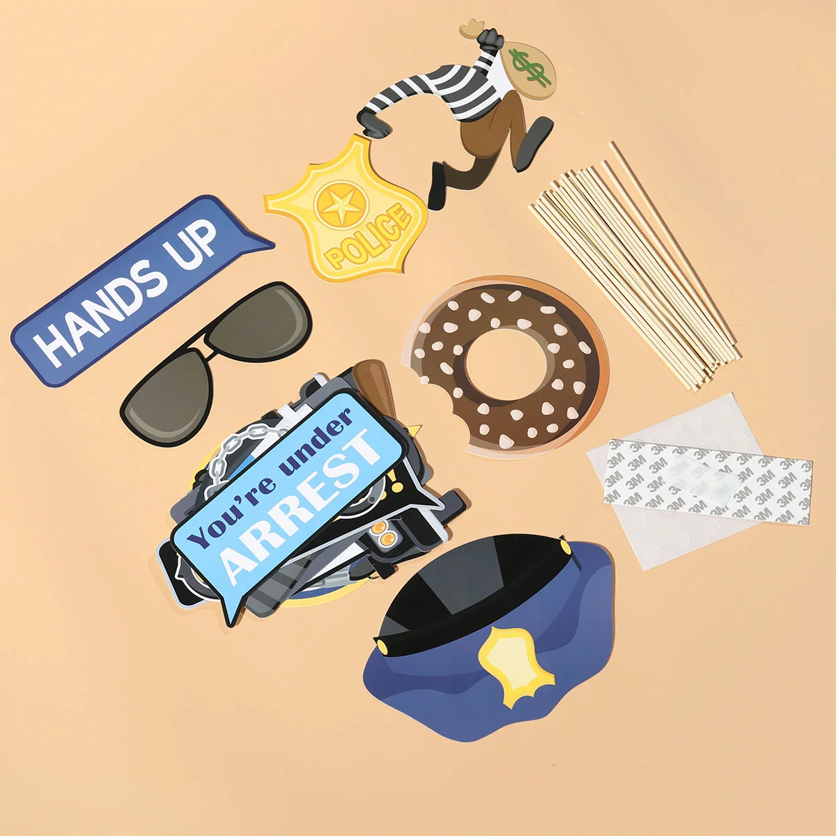 

Cop Photo Booth Prop Birthday Party Decoration Kids Birthday Party Decorations Party Props for The Photoshoot Photo Supplies