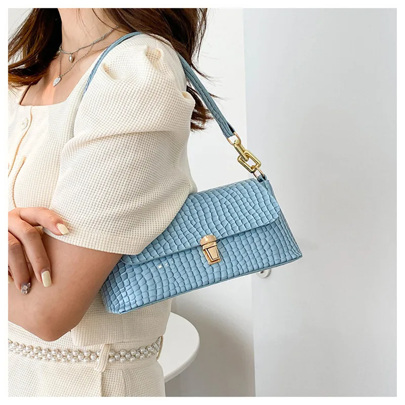 Vintage Trendy Small Fashion Ladies Solid Messenger Bags for Women PU Leather Crossbody Handbag Female Underarm Shoulder Bag