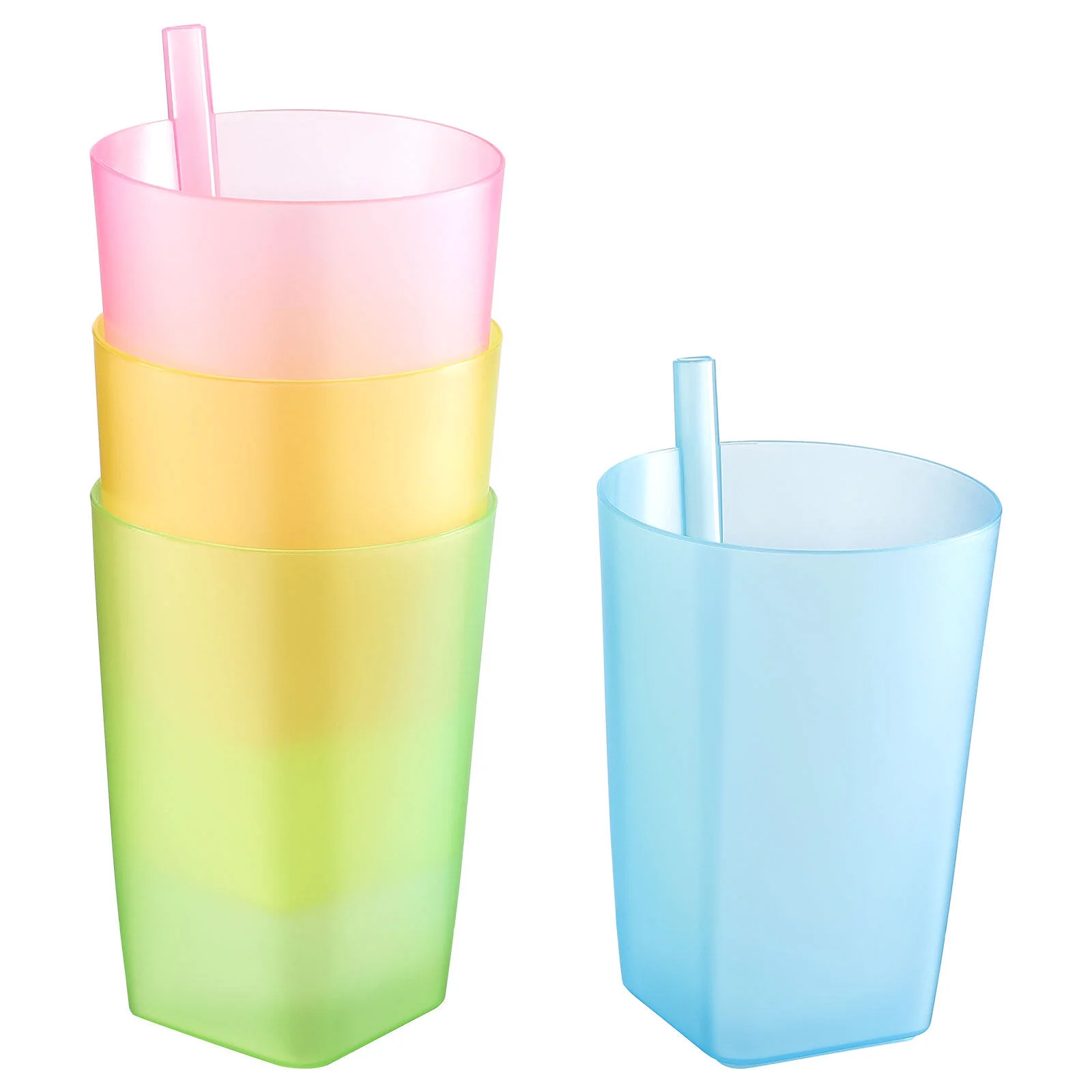 

Plastic Drinking Cups Kids Sip Cup Baby Drinking Toddler Cups Handle Straws Children Sippy