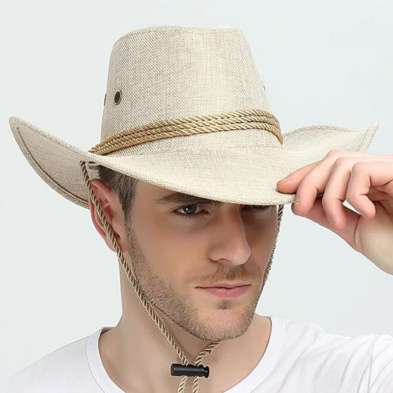 

Western Cowboy Hat Man Summer Sunshade Fishing Cap Male Sun Protection Anti-ultraviolet Breathable Climbing Outdoor Hats