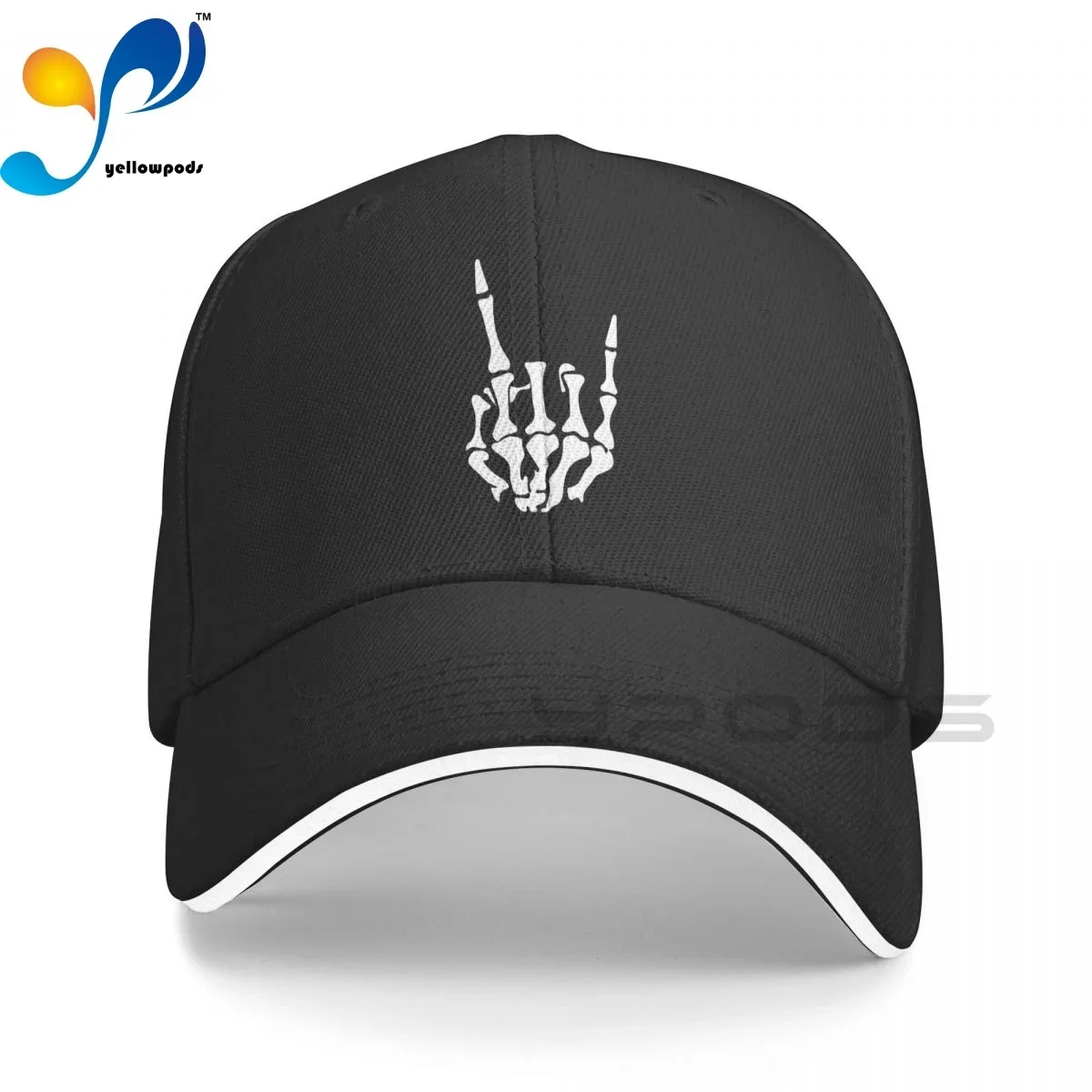 

Rock N Roll Skeleton Hand 5 Trucker Cap Snapback Hat for Men Baseball Mens Hats Caps for Logo